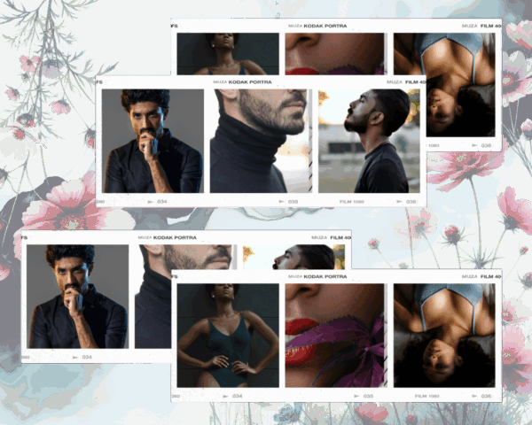 7.5" x 3" 6‑Photo Collage Modern White Film Strip Magnets